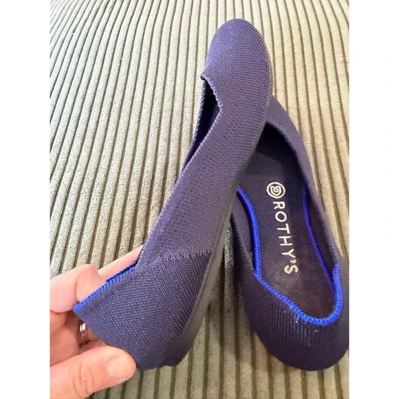 ROTHYS The Point Flat Shoes Navy Blue Knit Women's‎ Size 7 - Picture 3 of 7